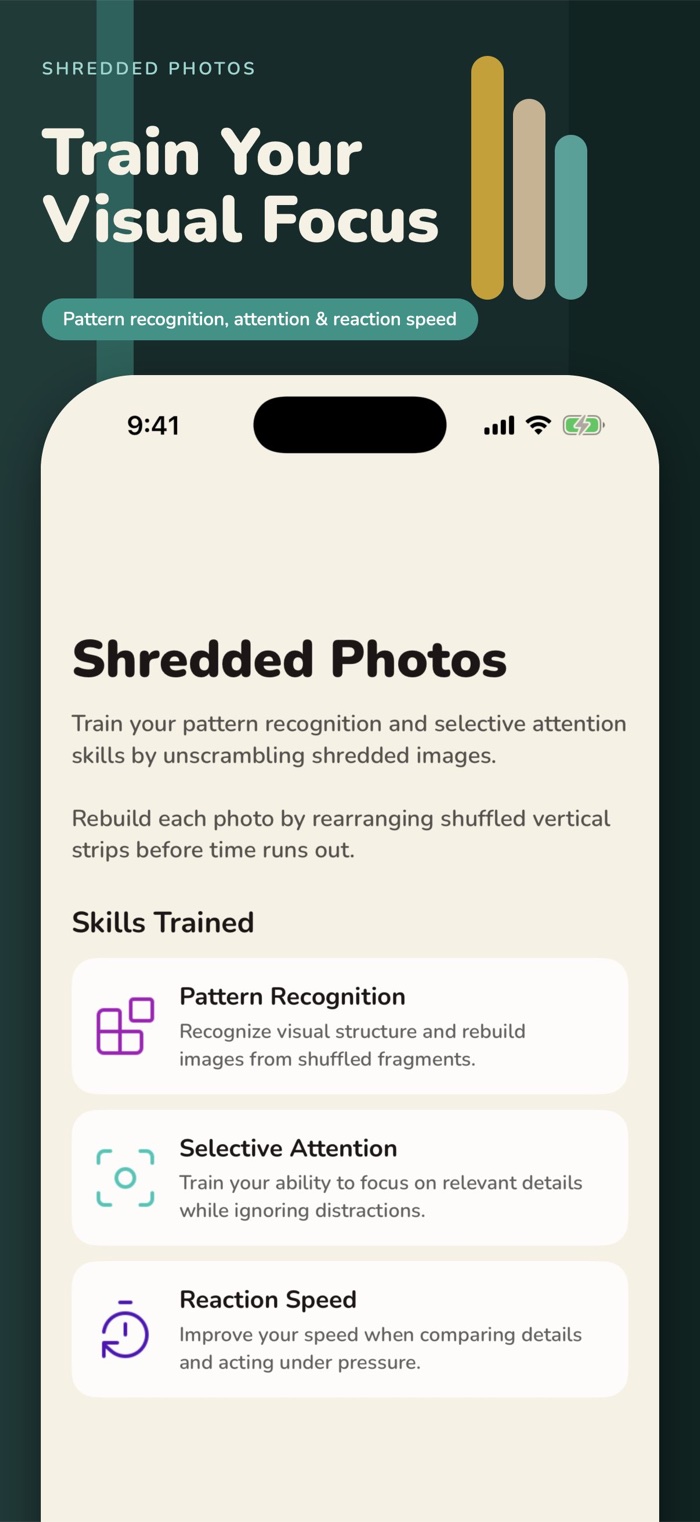 PixPuzz skill summary for visual attention and pattern recognition